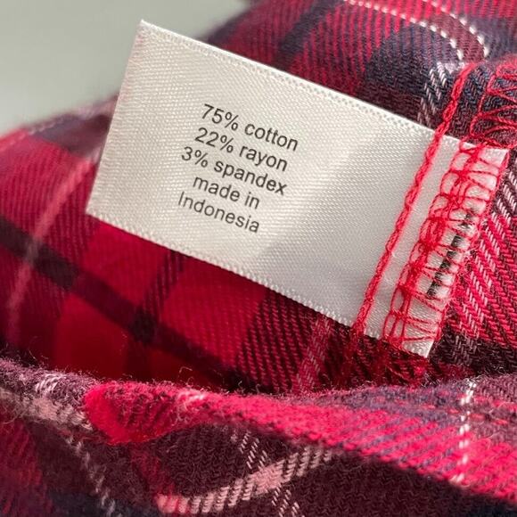 Lane Bryant Plus Size 26 Red Plaid Flannel Tunic Top Renaissance Steampunk Boho - Picture 7 of 12